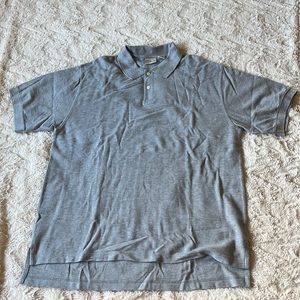 L.L.Bean Polo Light Gray Shirt 100% Cotton Polo Shirt Size Large Reg